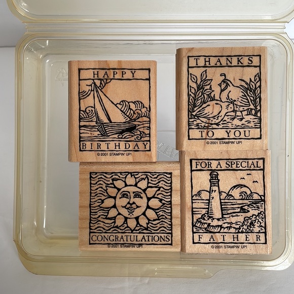 Stampin Up! Wonderful Woodwork Stamps set of 4 - Picture 3 of 10